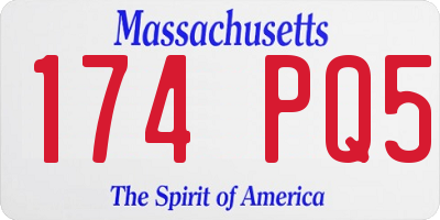 MA license plate 174PQ5