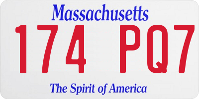 MA license plate 174PQ7