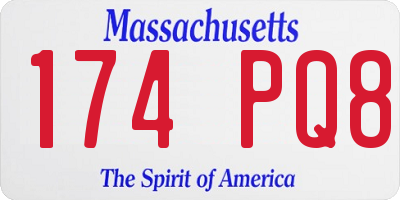 MA license plate 174PQ8