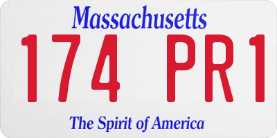 MA license plate 174PR1