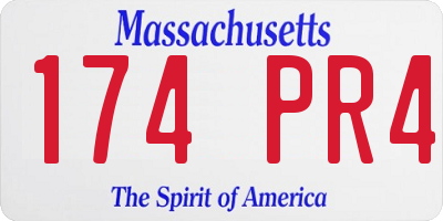MA license plate 174PR4