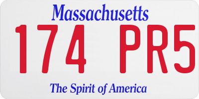 MA license plate 174PR5