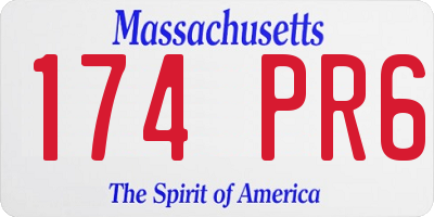 MA license plate 174PR6