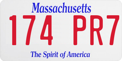 MA license plate 174PR7