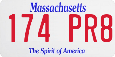 MA license plate 174PR8