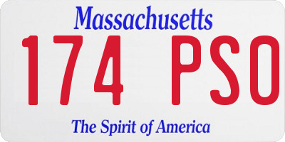 MA license plate 174PS0