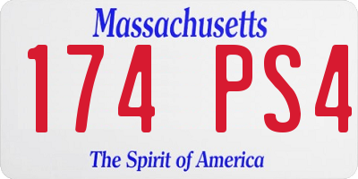 MA license plate 174PS4