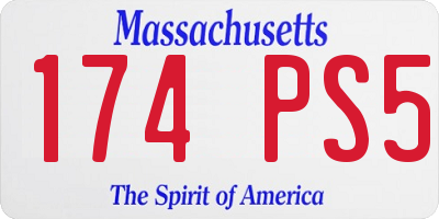 MA license plate 174PS5