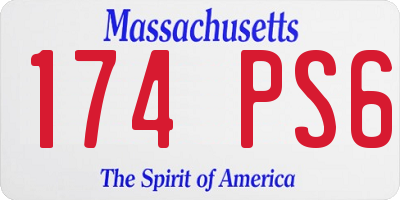 MA license plate 174PS6