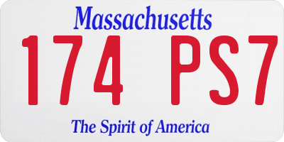 MA license plate 174PS7