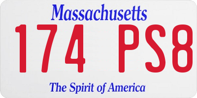 MA license plate 174PS8
