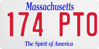 MA license plate 174PT0