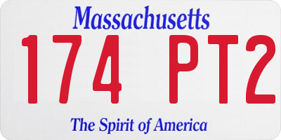 MA license plate 174PT2