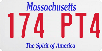 MA license plate 174PT4