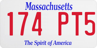 MA license plate 174PT5