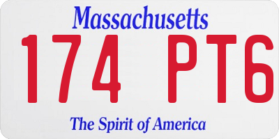 MA license plate 174PT6