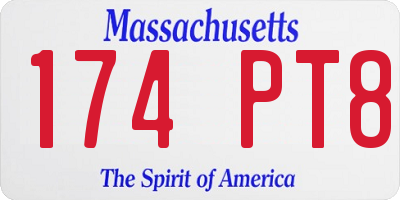 MA license plate 174PT8