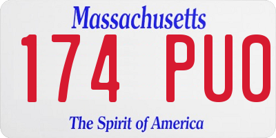 MA license plate 174PU0