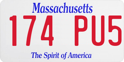 MA license plate 174PU5