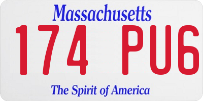 MA license plate 174PU6