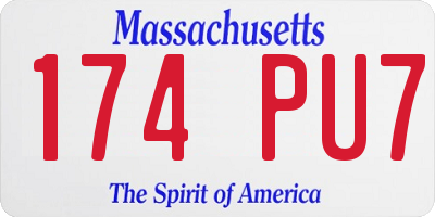 MA license plate 174PU7
