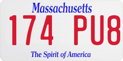 MA license plate 174PU8
