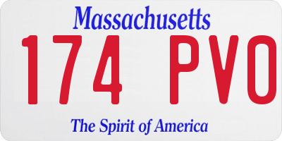MA license plate 174PV0