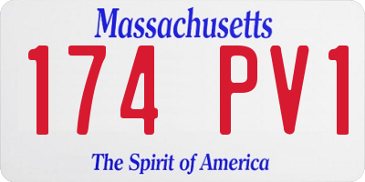 MA license plate 174PV1