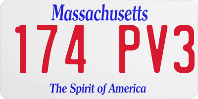 MA license plate 174PV3