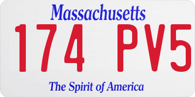 MA license plate 174PV5