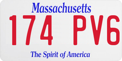 MA license plate 174PV6