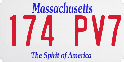MA license plate 174PV7