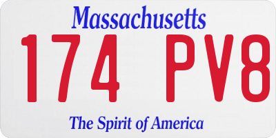 MA license plate 174PV8