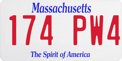 MA license plate 174PW4