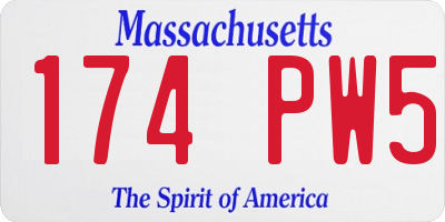 MA license plate 174PW5
