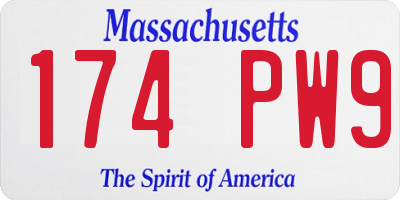 MA license plate 174PW9