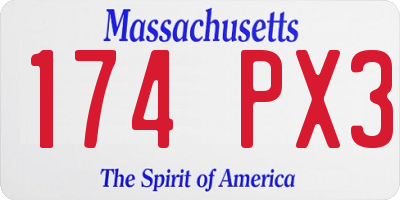 MA license plate 174PX3