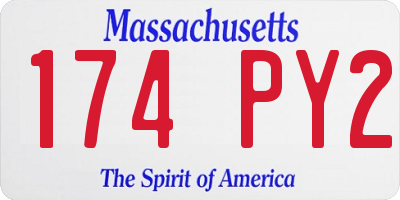 MA license plate 174PY2