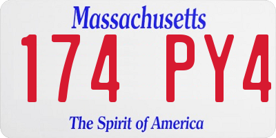 MA license plate 174PY4