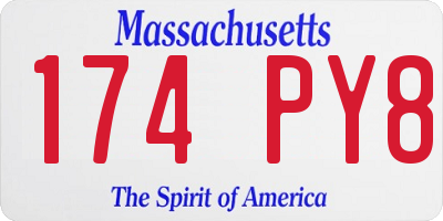 MA license plate 174PY8