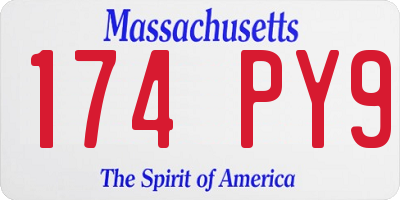MA license plate 174PY9