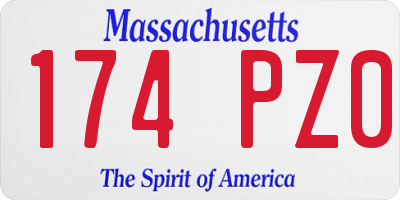 MA license plate 174PZ0