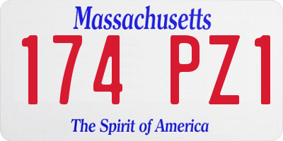 MA license plate 174PZ1
