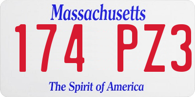 MA license plate 174PZ3