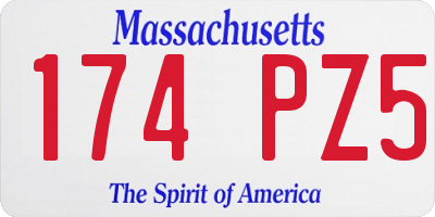 MA license plate 174PZ5
