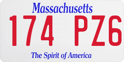 MA license plate 174PZ6