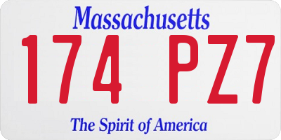 MA license plate 174PZ7