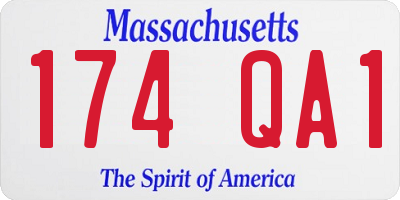MA license plate 174QA1