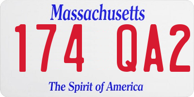MA license plate 174QA2