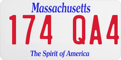 MA license plate 174QA4